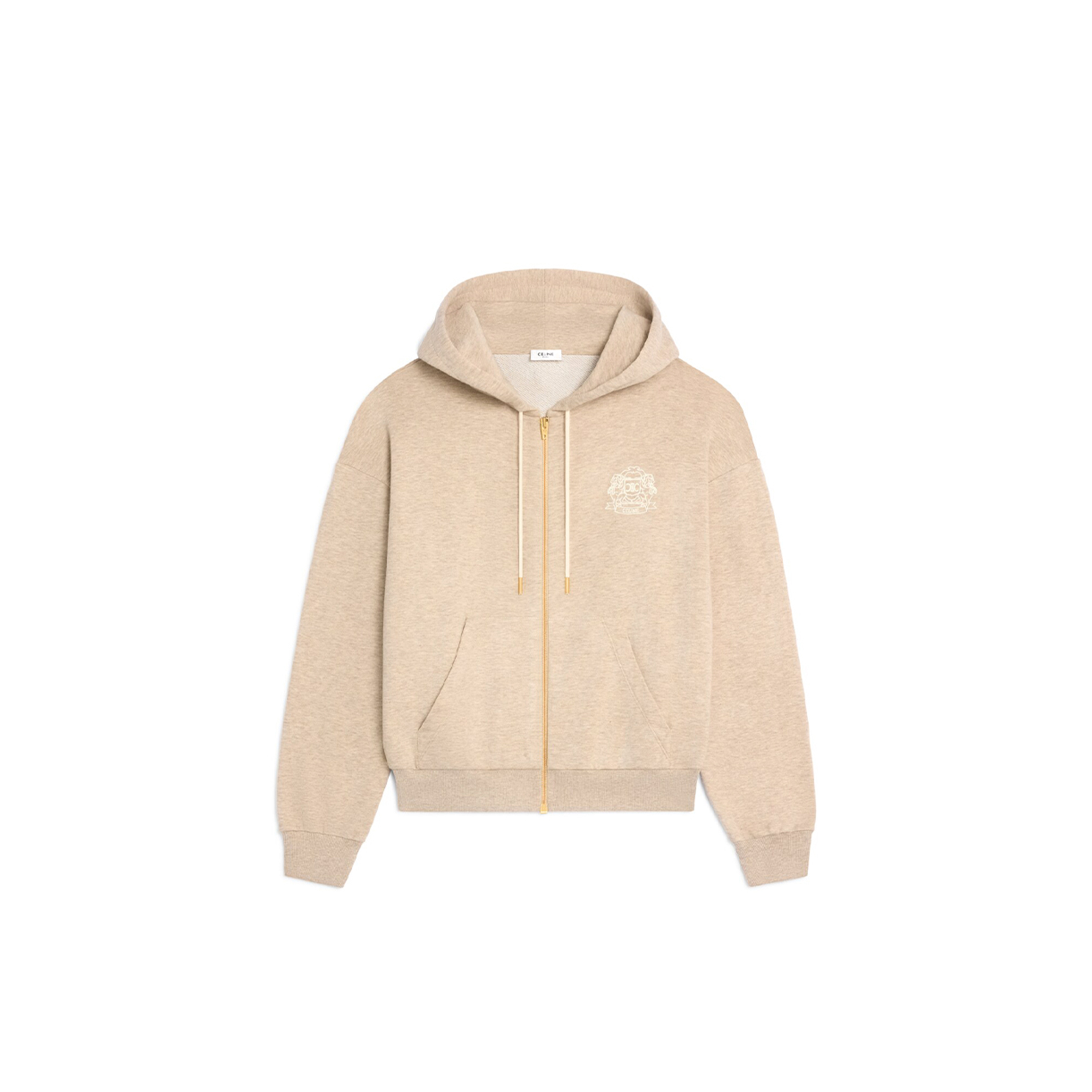 CELINE ZIPPED BLASON HOODIE IN CASHMERE COTTON RY0FL450I.FYX9